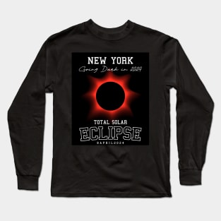 2024 Total Solar Eclipse New York USA Path of Totality Tees Long Sleeve T-Shirt